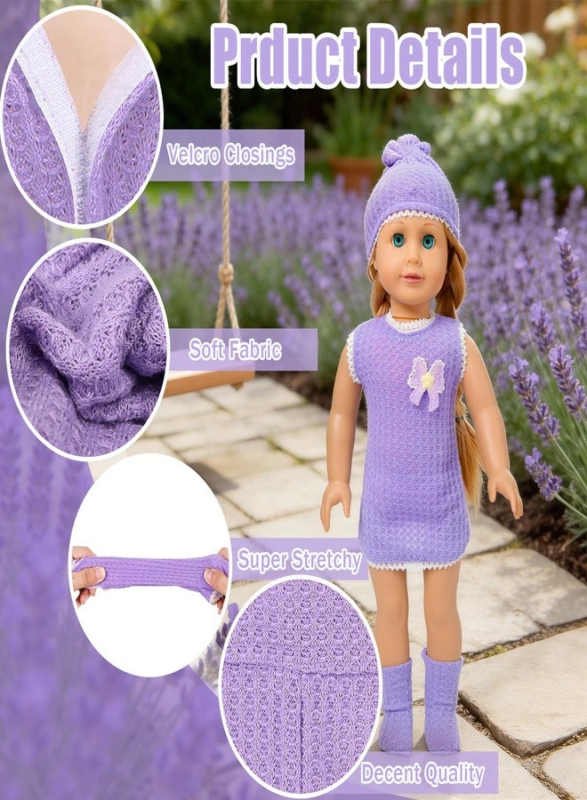 ARTST 7 Set Baby Doll Clothes,14-18 inch Reborn Doll Clothes Accessories Dress with Hats Socks Outfits Fits for 43cm New Born/15 inch Bitty/16 Inch Baby Dolls - Image 4